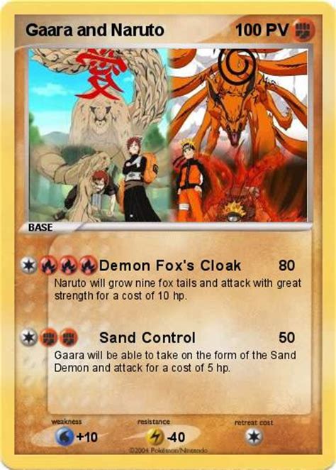 Pokémon Gaara And Naruto Demon Foxs Cloak My Pokemon Card