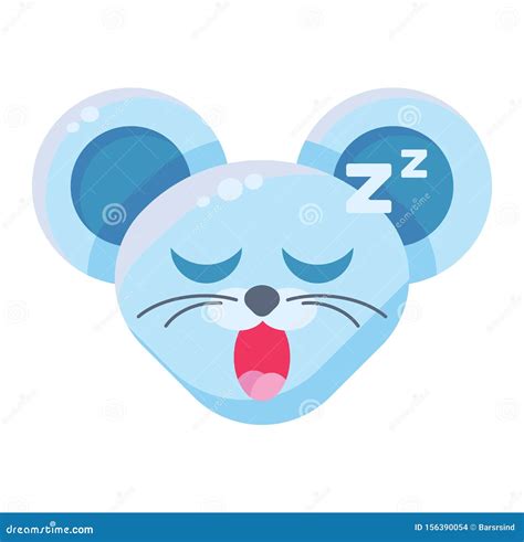 Mouse Face Drowsy Emoticon Sticker Stock Illustration Illustration Of