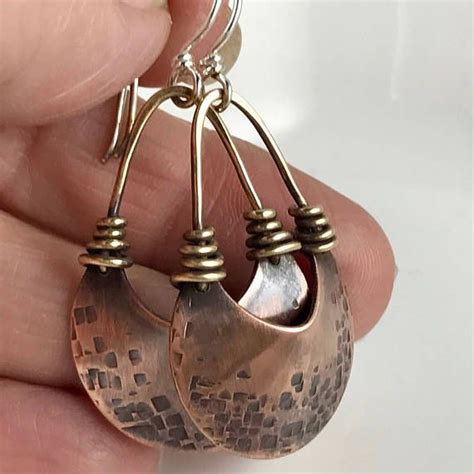Copper Jewelry Wire Wrap Earrings Handmade Copper Earrings Wire