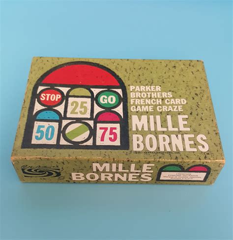 Vintage Mille Bornes Card Game Parker Bros Car Racing Card Game Mille