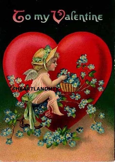 Vintage Victorian Valentine Image Wall Art Digital Download Etsy
