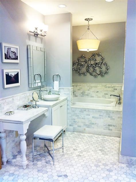 Some ways to style a vintage bathroom vanity include: Picky Picker | Vintage bathroom floor, Small bathroom ...