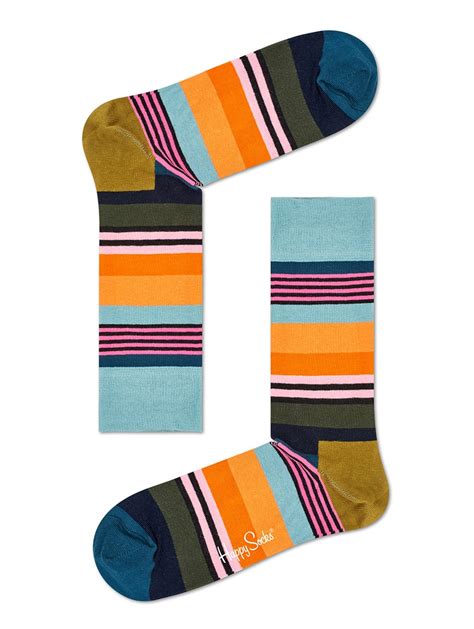 Happy Socks Multi Stripe Sock Dames Heren Unisex Sokken Mst01