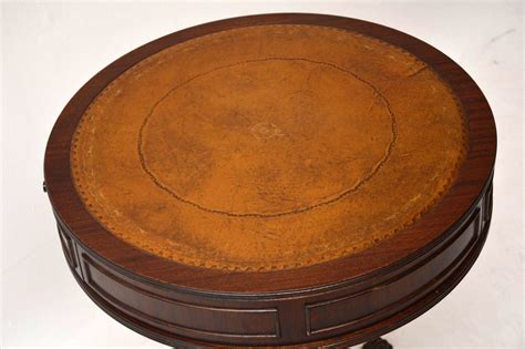 Antique Mahogany Leather Top Drum Table Marylebone Antiques