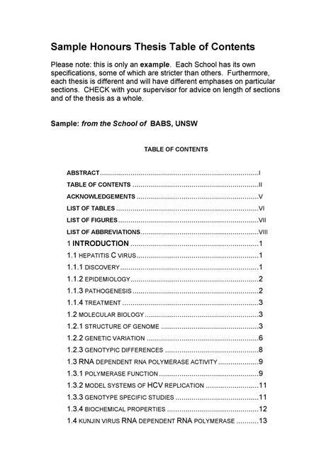 Table Of Contents Inspiration