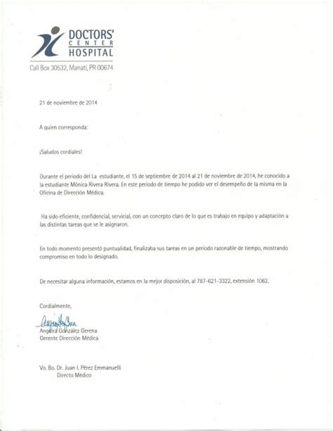 Carta De Recomendacion Medico Ejemplo Kulturaupice
