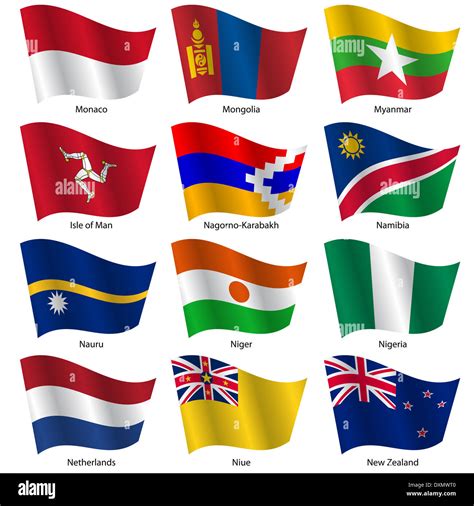 Set Flags Of World Sovereign States Vector Illustration Stock Photo