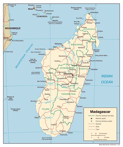 Madagaskar Politische Karte