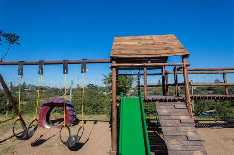 Childrens Playground Slide Swings Editorial Stock Photo Image Of