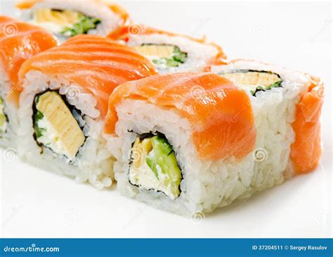 Traditional Fresh Japanese Sushi Rolls Stock Image Image 37204511