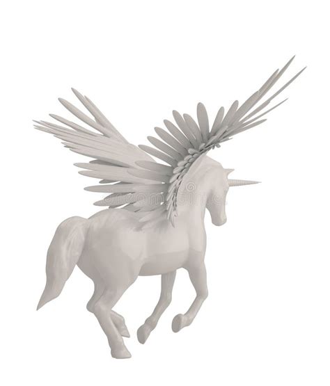 Pegasus Majestic Mythical Greek Winged Horse Isolated On White