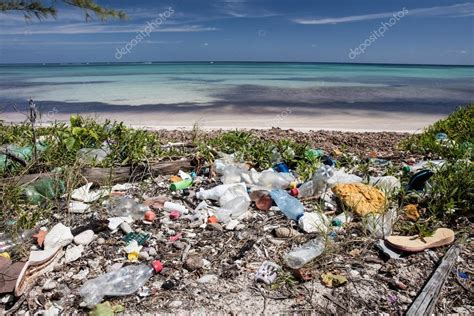 Plastic Trash On Beach Stock Photo Ead