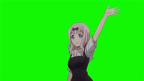 Chika Waving Goodbye Anime Green Screenchroma Key Kaguya Sama Love