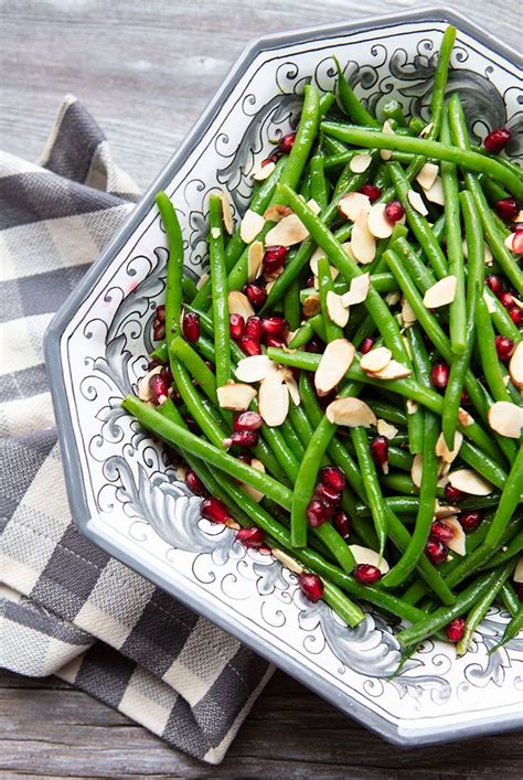 Holiday Green Beans With Toasted Almonds And Pomegranate