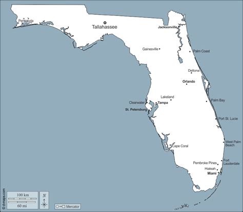 Florida Mapa Gratuito Mapa Mudo Gratuito Mapa En Blanco Gratuito