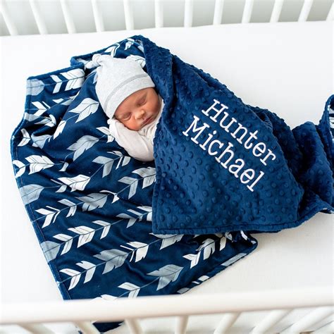 Baby Boy Personalized Blanket Minky Blanket With Name Baby Shower T