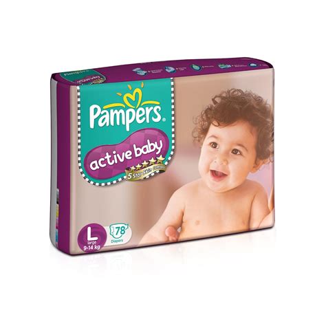 Pampers Active Baby Large Size Diapers 78 Count Health