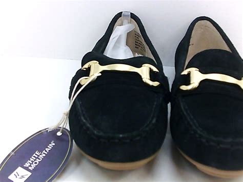 White Mountain Womens Scotch Leather Closed Toe Loafers Black Size 6