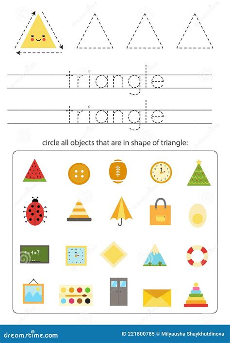 Learning Basic Geometric Form For Children Find Triangle Objects