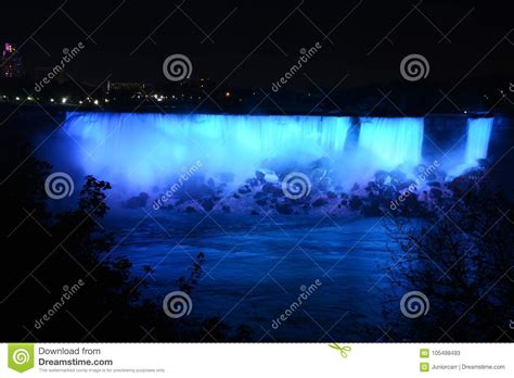 Niagara Falls At Night Stock Image Image Of Night Niagara 105498493
