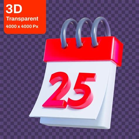 Premium Psd December 25th 3d Icon Christmas Day Date 3d 25th December