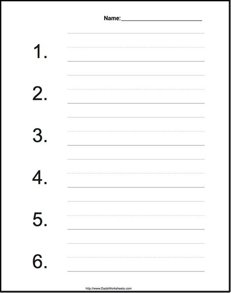 Printable Numbered Lined Paper