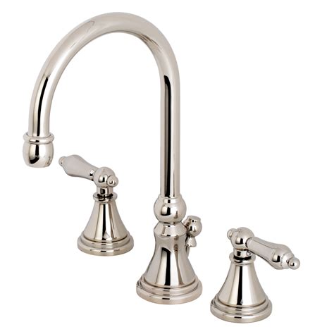 Traditional 2 Handle 3 Hole Deck Mounted Widespread Bathroom Faucet