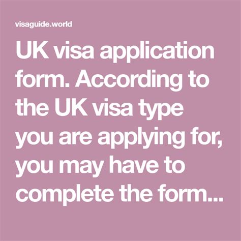 Uk Visa Application Form According To The Uk Visa Type You Are