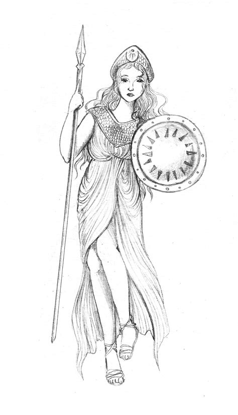 Athena Greek Goddess Drawing Easy Img Clam