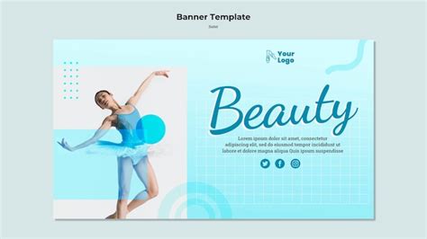 Free Psd Ballet Dancer Horizontal Banner With Photo Template