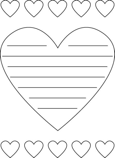 Printable Heart Template With Lines For Writing