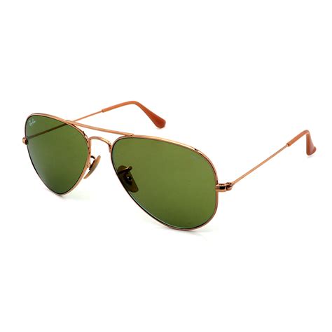 Ray Ban Unisex Rb3025 90644c Aviator Evolve Sunglasses Gold Green Ray Ban Touch Of