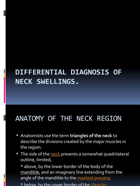 Differential Diagnosis Of Neck Swellings Pdf Neck Medical Specialties