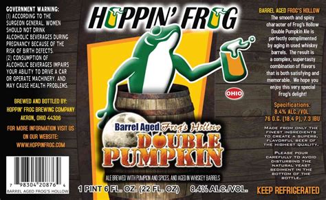 Hoppin Frog Barrel Aged Frogs Hollow Double Pumpkin Beer Street Journal