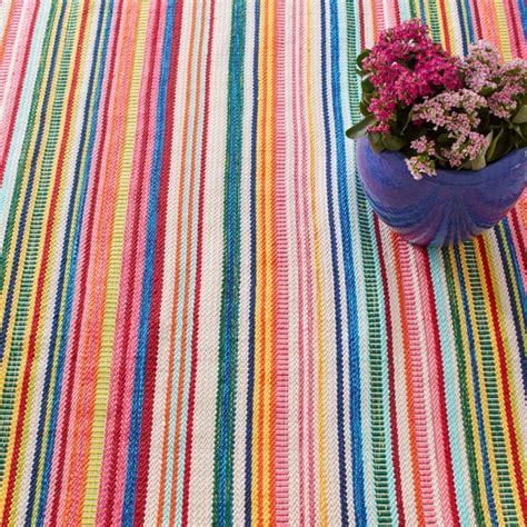 Bright Stripe Indoor Outdoor Rug Dash And Albert Bedside Manor Ltd
