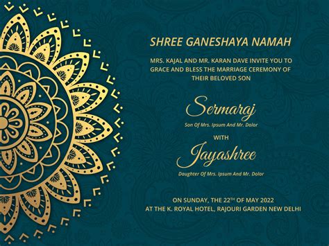 Hindu Wedding Card Vector Art Icons And Graphics For Free Download