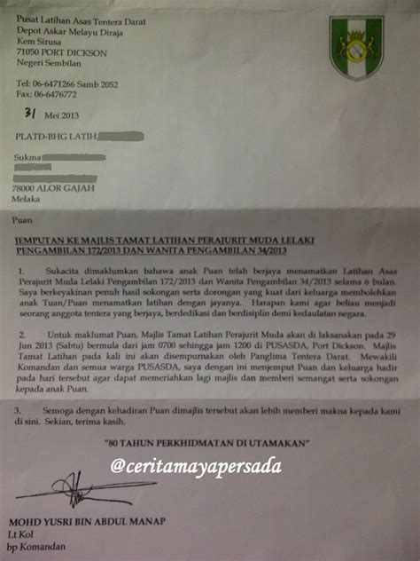 Check spelling or type a new query. Cerita Maya Persada: Surat Dari PUSASDA Jemputan Ke Majlis ...