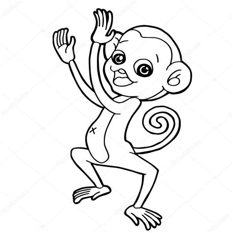 Cartoon leuke aap kleurplaten pagina vector — Stockvector © attaphongw