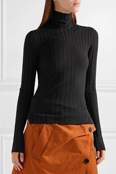 Acne Studios Corina Ribbed Merino Wool Blend Turtleneck Sweater