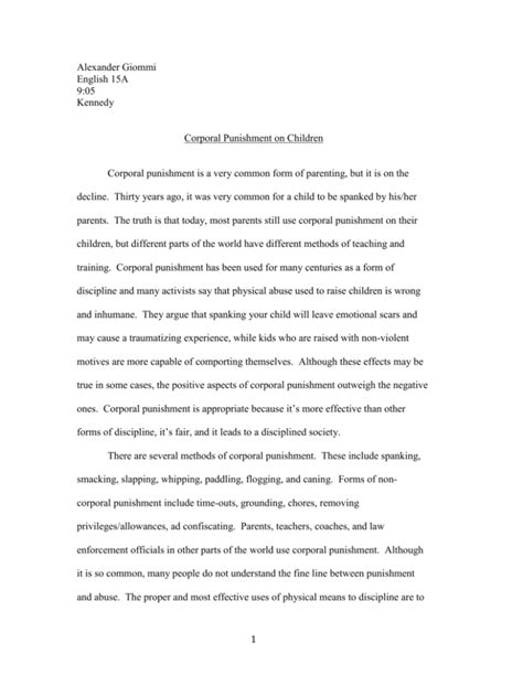 Corporal Punishment Essay