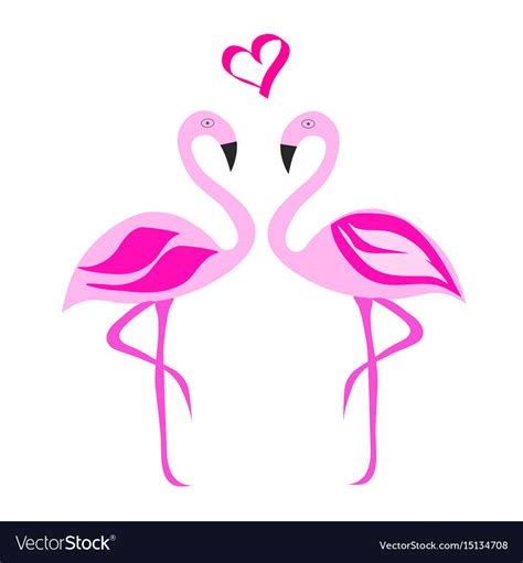 Two Flamingos In Love Royalty Free Vector Image