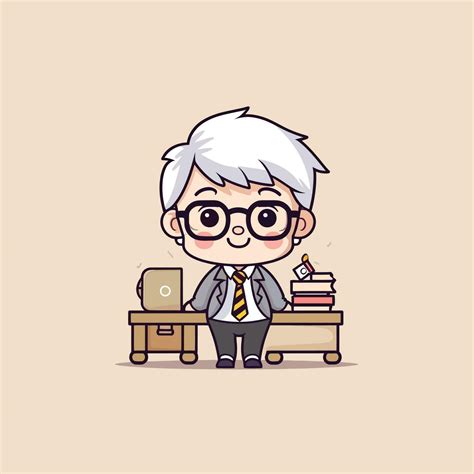 Cute Kawaii Teacher Chibi Mascot Vector Cartoon Style 23414352 Vector