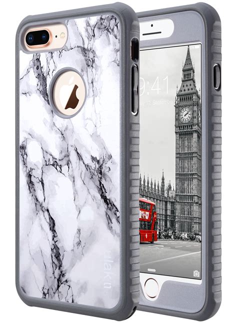 Iphone 8 Plus Case Ulak Stylish Marble Slim Fit Heavy Duty Shockproof