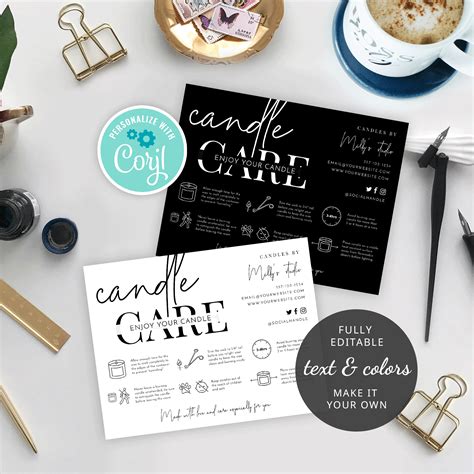 Most relevant best selling latest uploads. Candle Care Guide Template - Minimalist - Printable Care Card - Instant