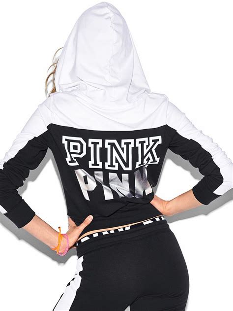Perfect Funnel Neck Full Zip Hoodie Pink Victorias Secret Panties