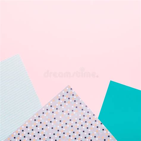 Paper Geometric Background In Pink And Mint Green Colors Geometric