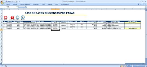 Hoja Excel Con Macros Para Control De Cuentas Por Pagar