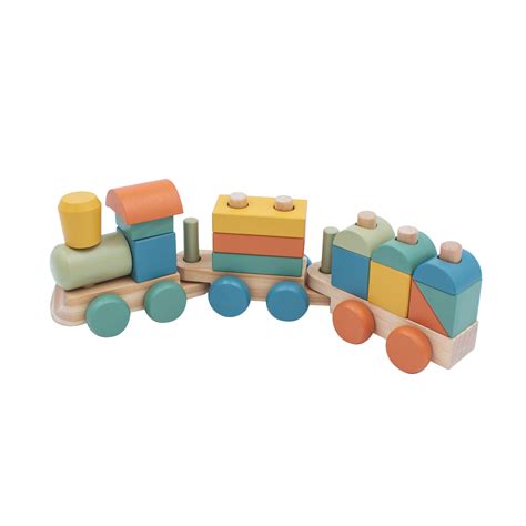Classic Wooden Toy Stacking Train Infants And Toddlers Stacking Toy