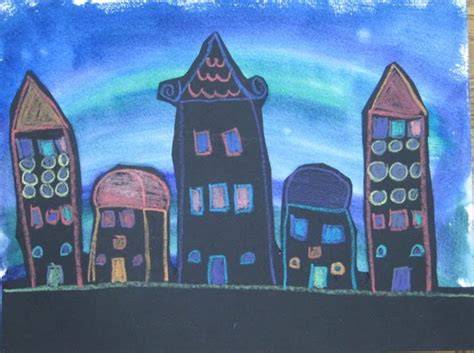 Creating Art With Kids Cityscapes On Watercolor Background