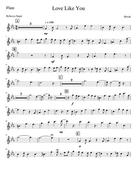 Love Like You Flute Part Sheet Music For Flute Mixed Duet